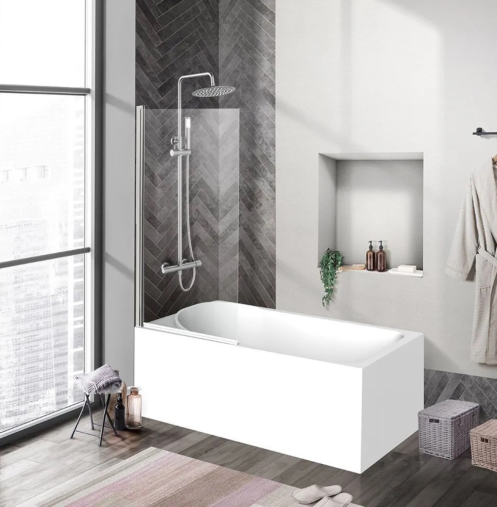 Шторка на ванну BelBagno UNO-V-1-90/150-C-Cr