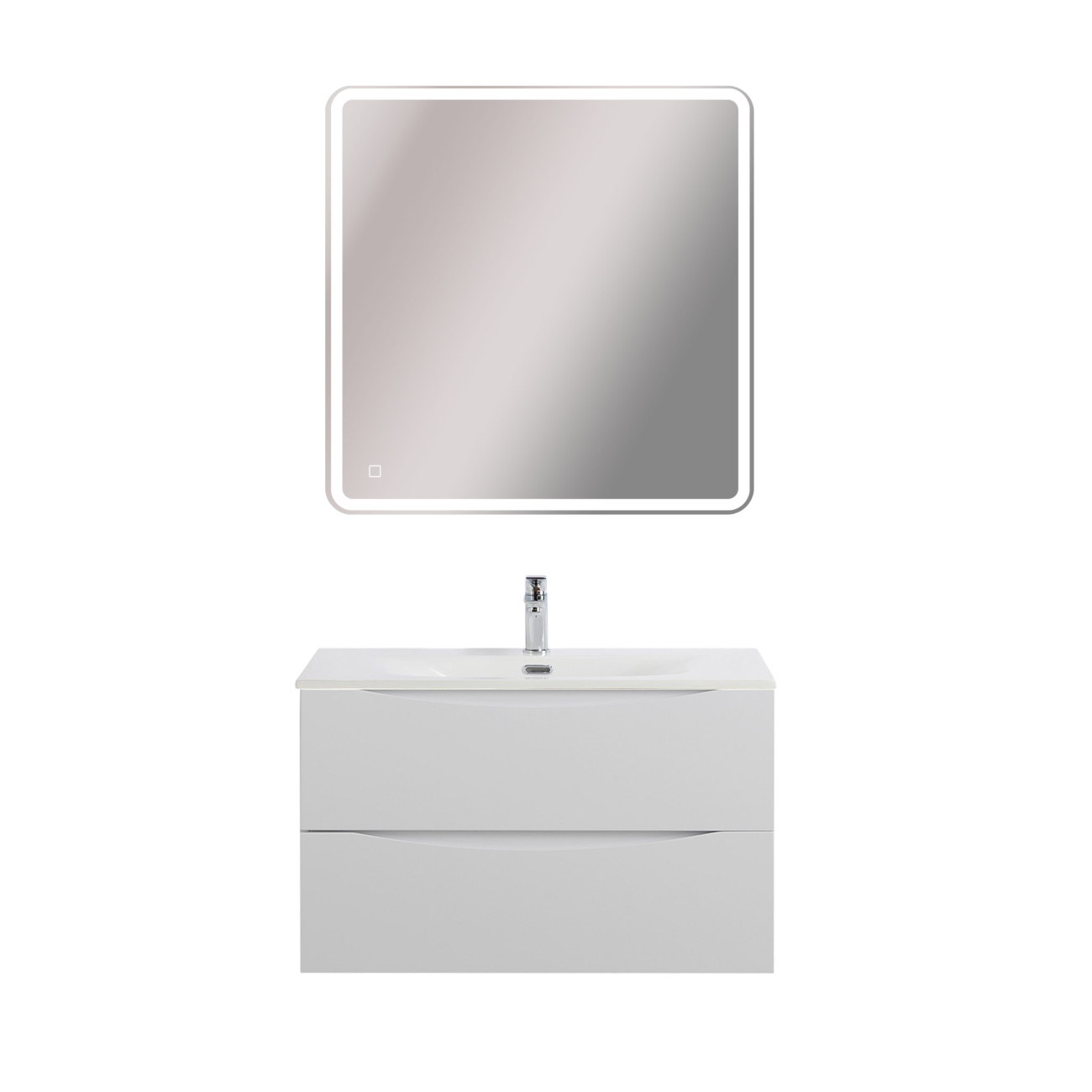 Тумба с раковиной подвесная BelBagno MARINO-CER-N-900-2C-SO-BL-P Bianco Lucido, раковина белая BB-8099-90