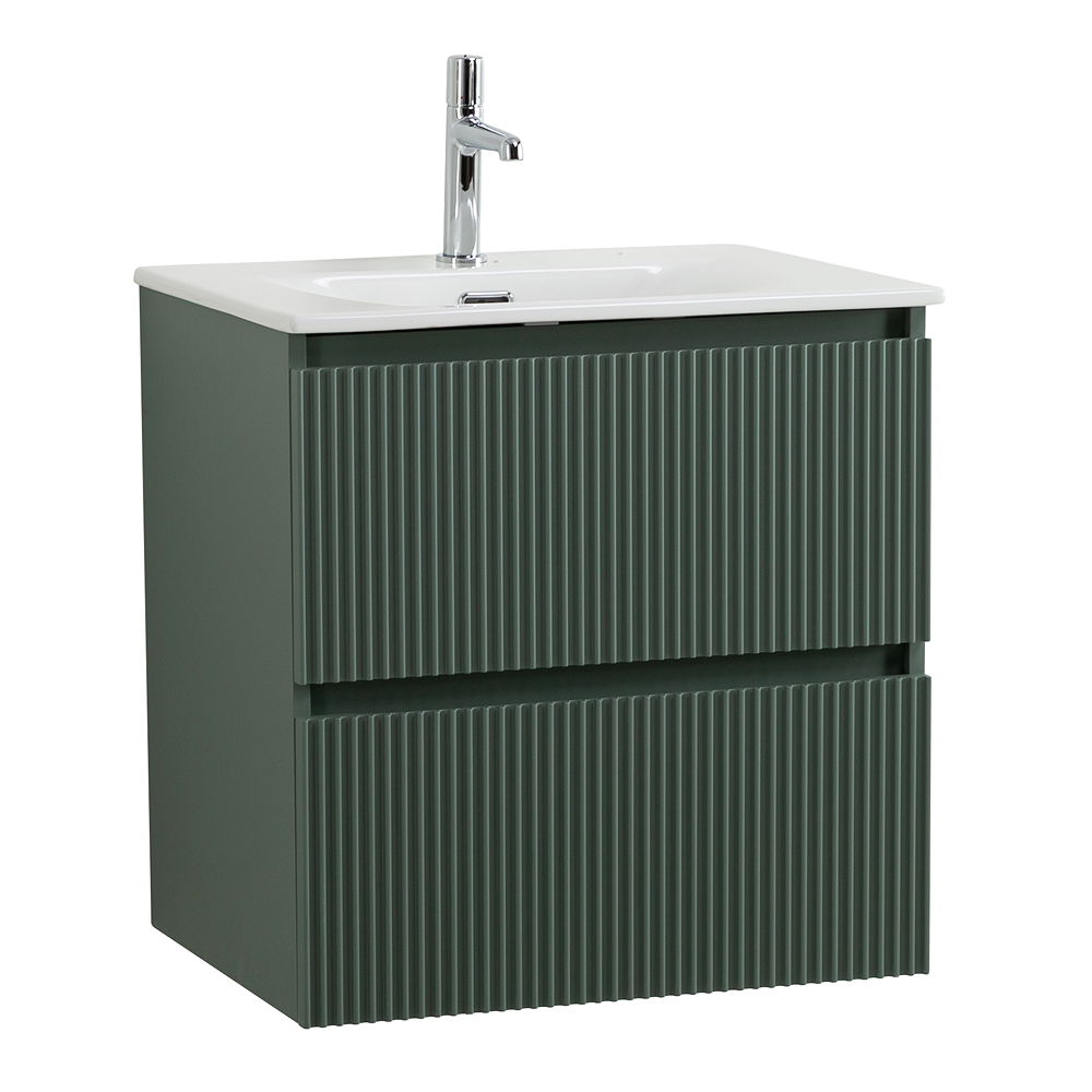 Тумба с раковиной подвесная BelBagno UNO-MINI-600-2C-SO-VO Еловый матовый, раковина белая BB-8099-3-60