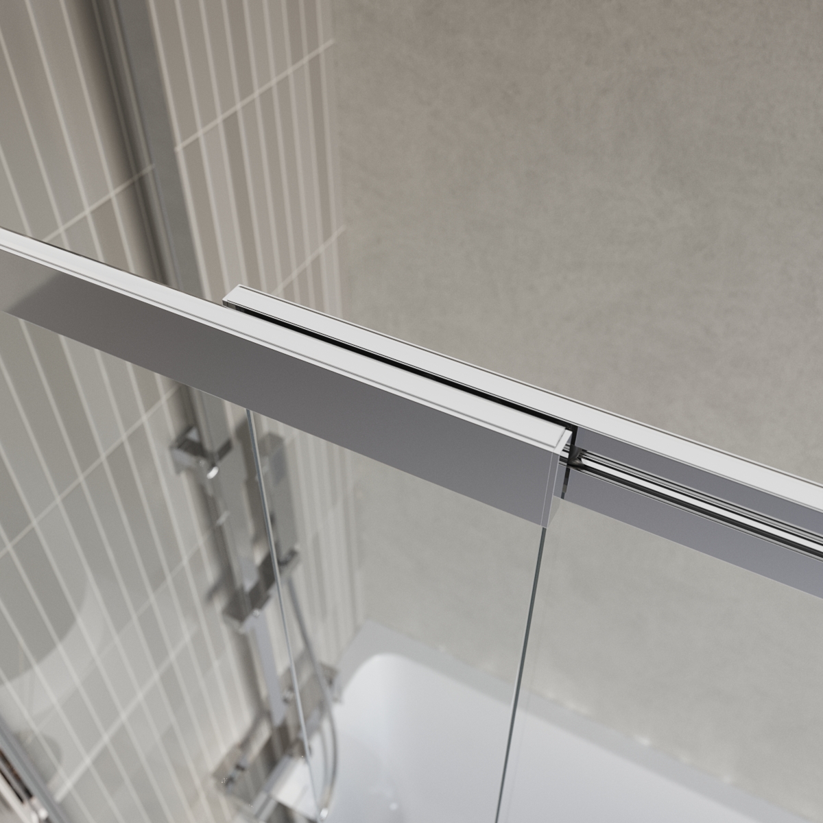 Шторка на ванну BelBagno LUCE-VF-11-90/145-C-Cr
