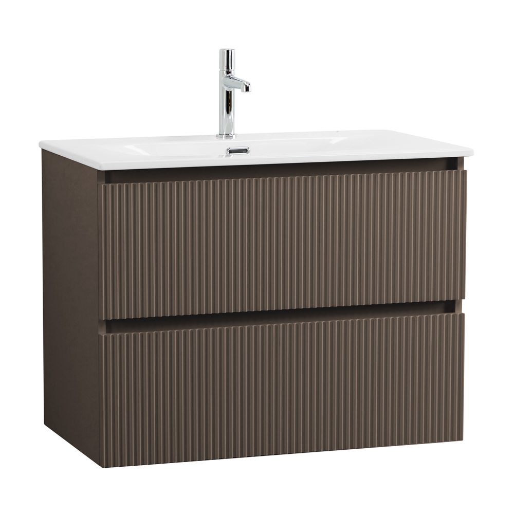 Тумба с раковиной подвесная BelBagno UNO-MINI-700-2C-SO-СO Бежевый матовый, раковина белая BB-8099-3-70