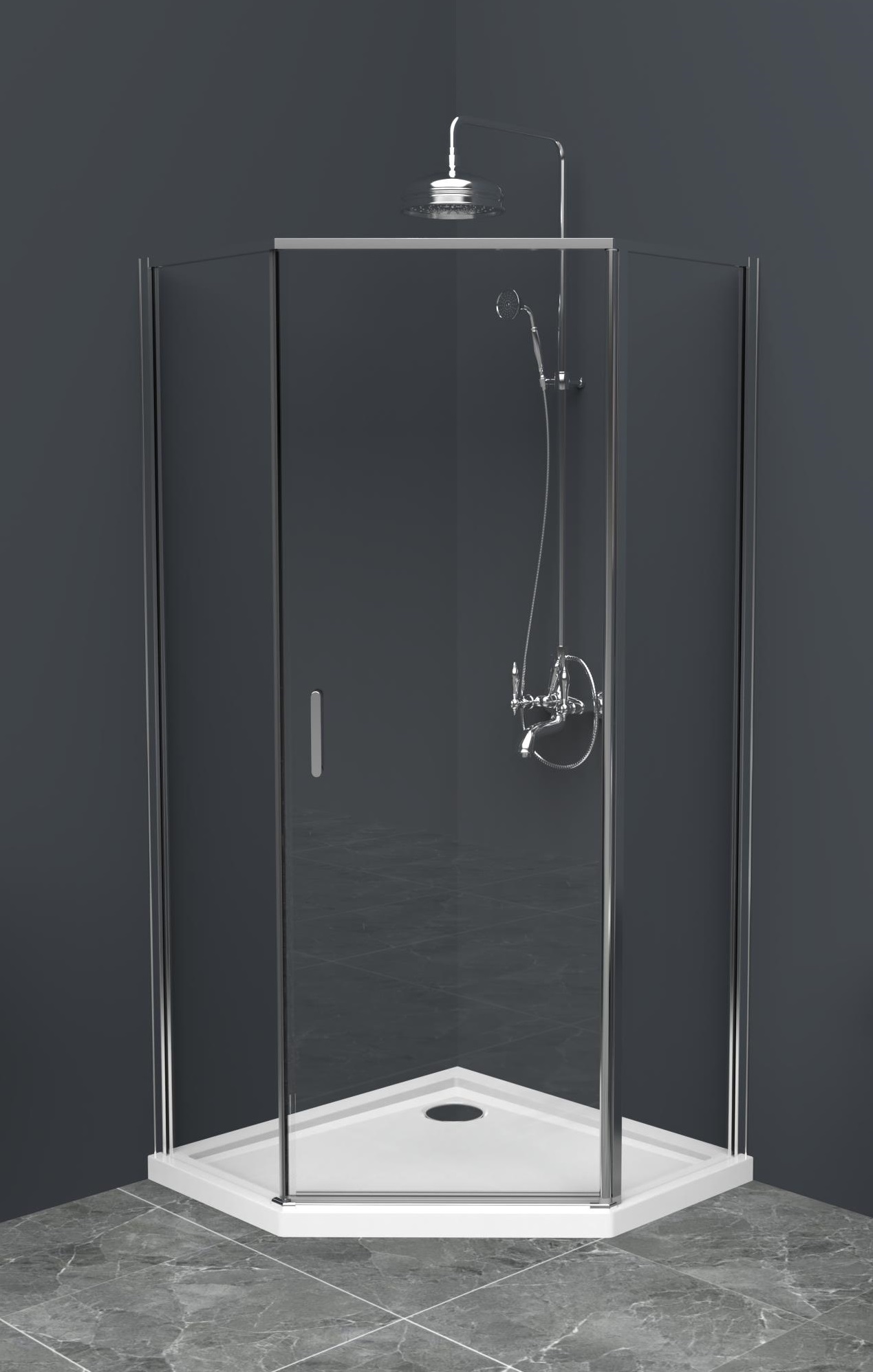 купить Душевой уголок BelBagno UNO-195-P-1-100-C-Cr 