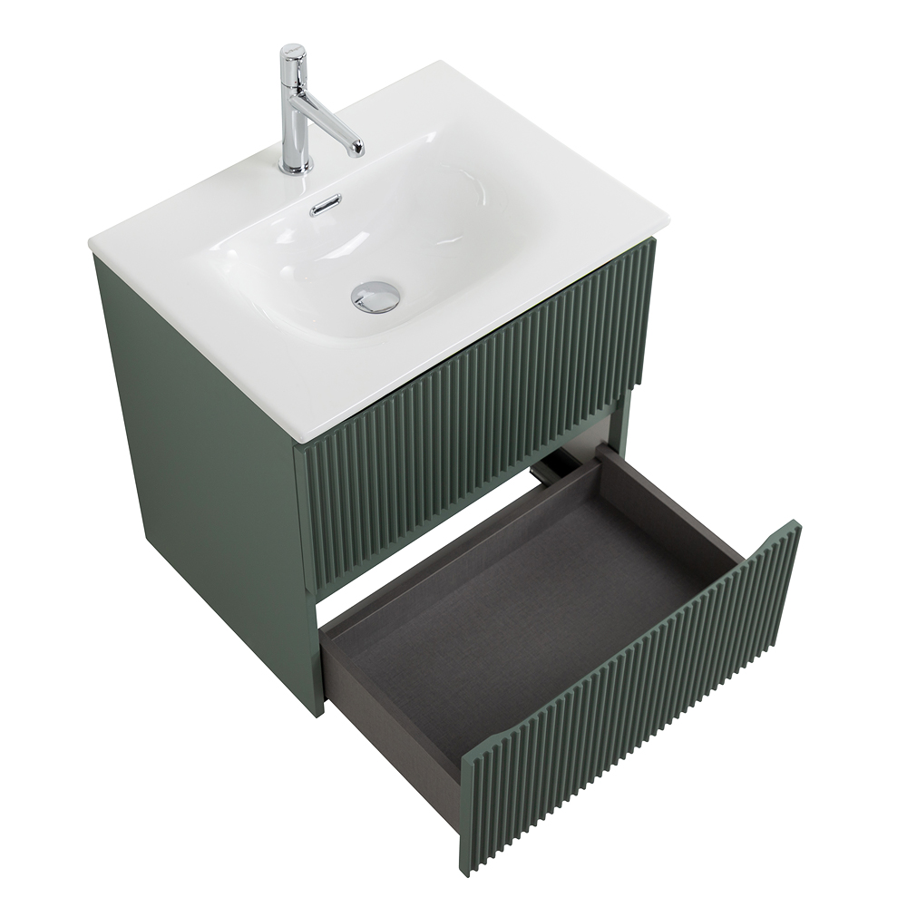 Тумба с раковиной подвесная BelBagno UNO-MINI-600-2C-SO-VO Еловый матовый, раковина белая BB-8099-3-60