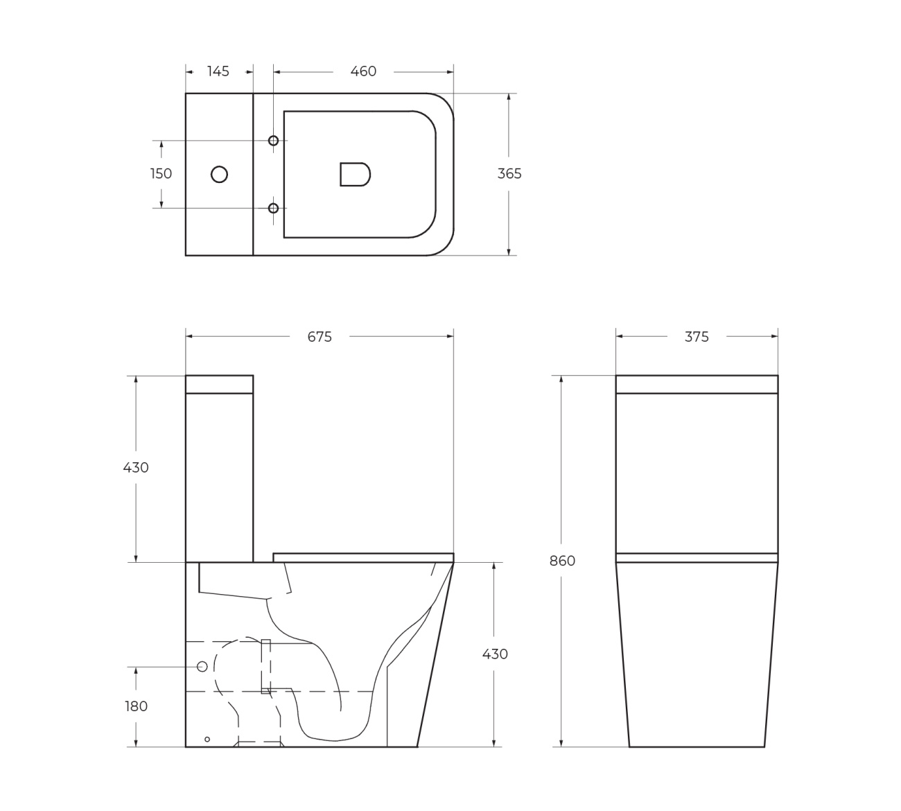 Унитаз-компакт безободковый с сиденьем BelBagno ARDENTE-R BB02093CPR/SC + BB02093T