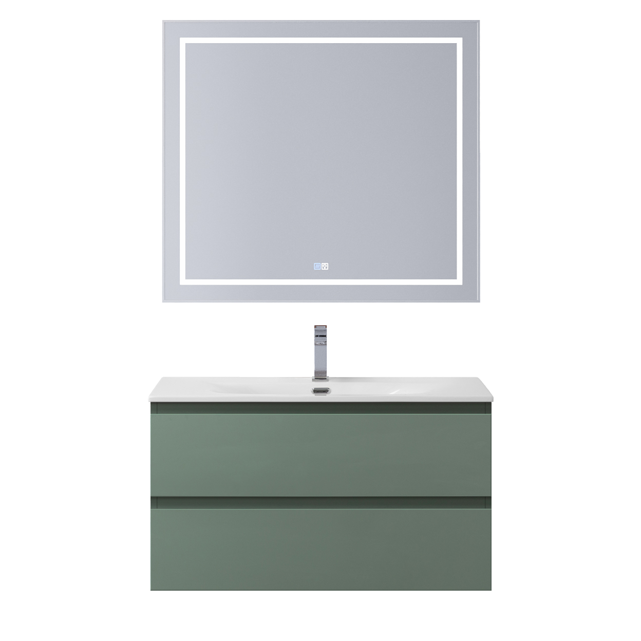 Тумба с раковиной подвесная BelBagno KRAFT-900-2C-SO-VO Еловый матовый, раковина белая BB-8099-90