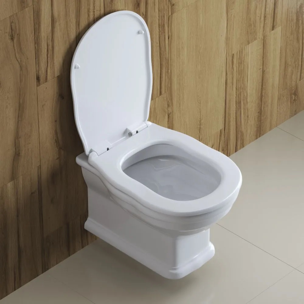 Унитаз подвесной безободковый с сиденьем BelBagno BOHEME BB115CH + BB115SC