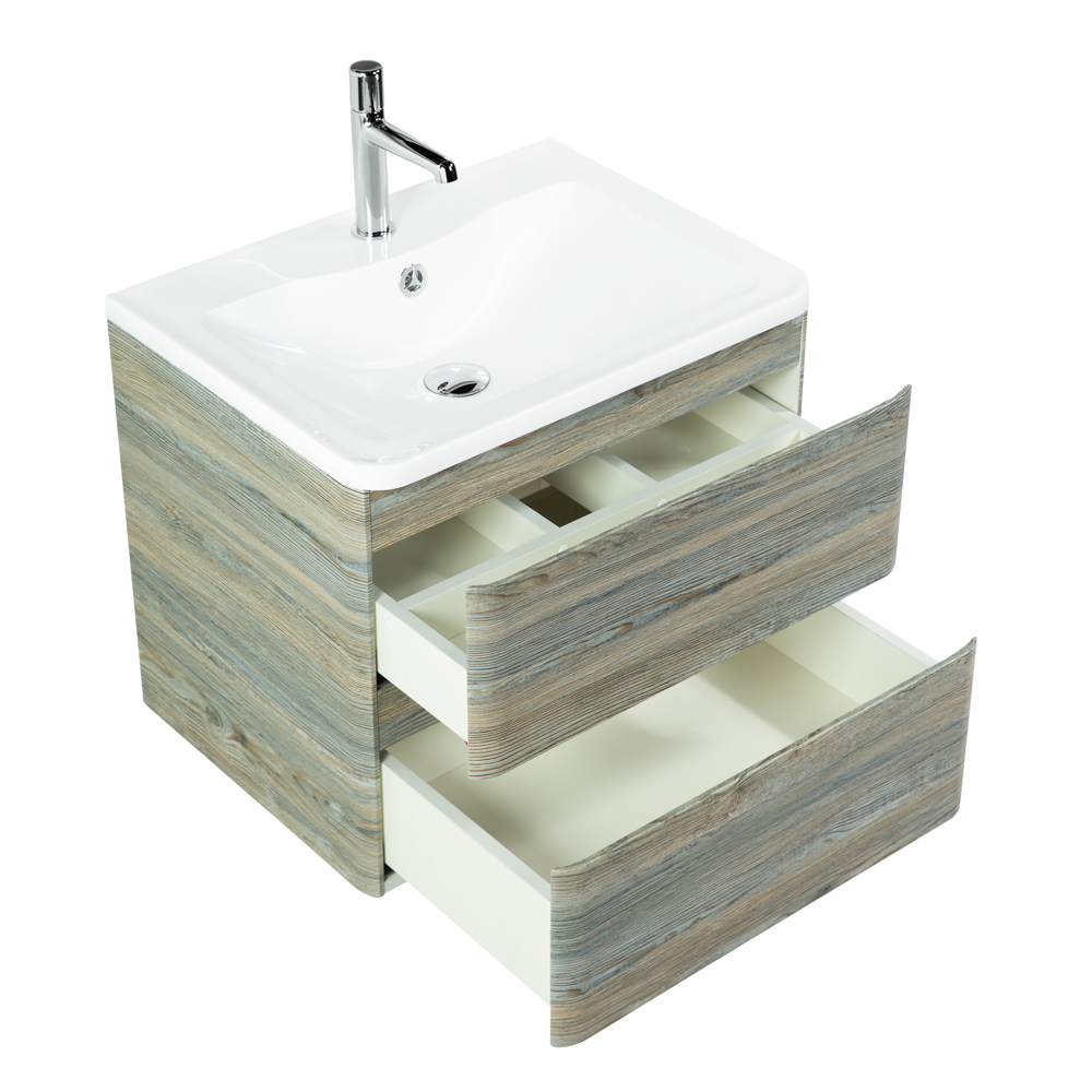 Тумба подвесная с раковиной BelBagno ALBANO-600-2C-SO-PS Pino Scania, раковина BB600/455-LV-MR-ALR