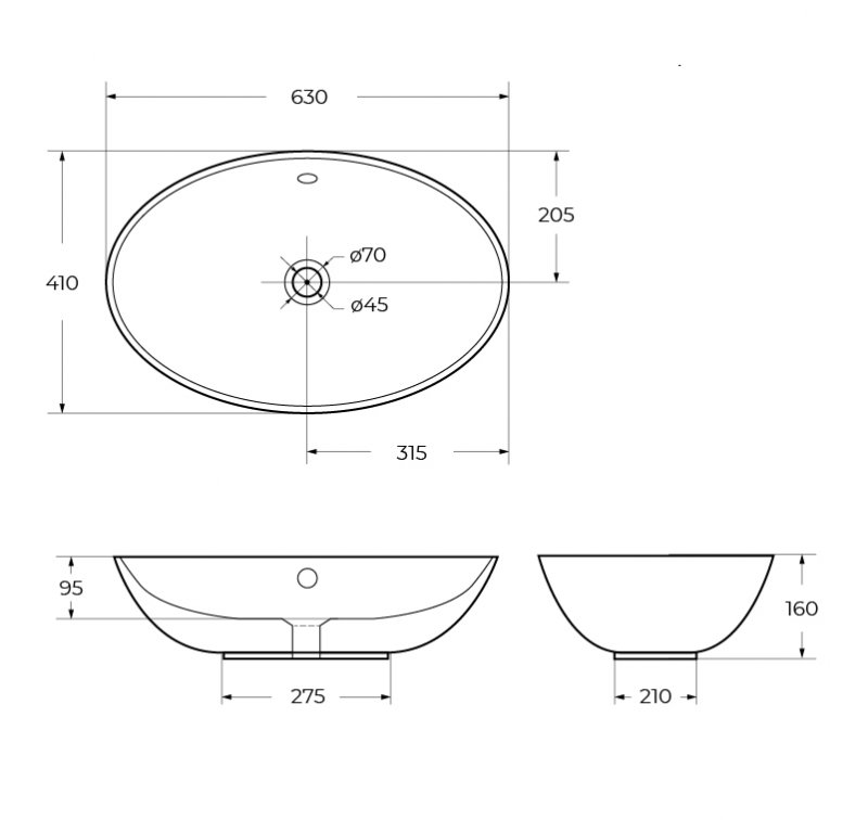 Раковина накладная BelBagno BB1104
