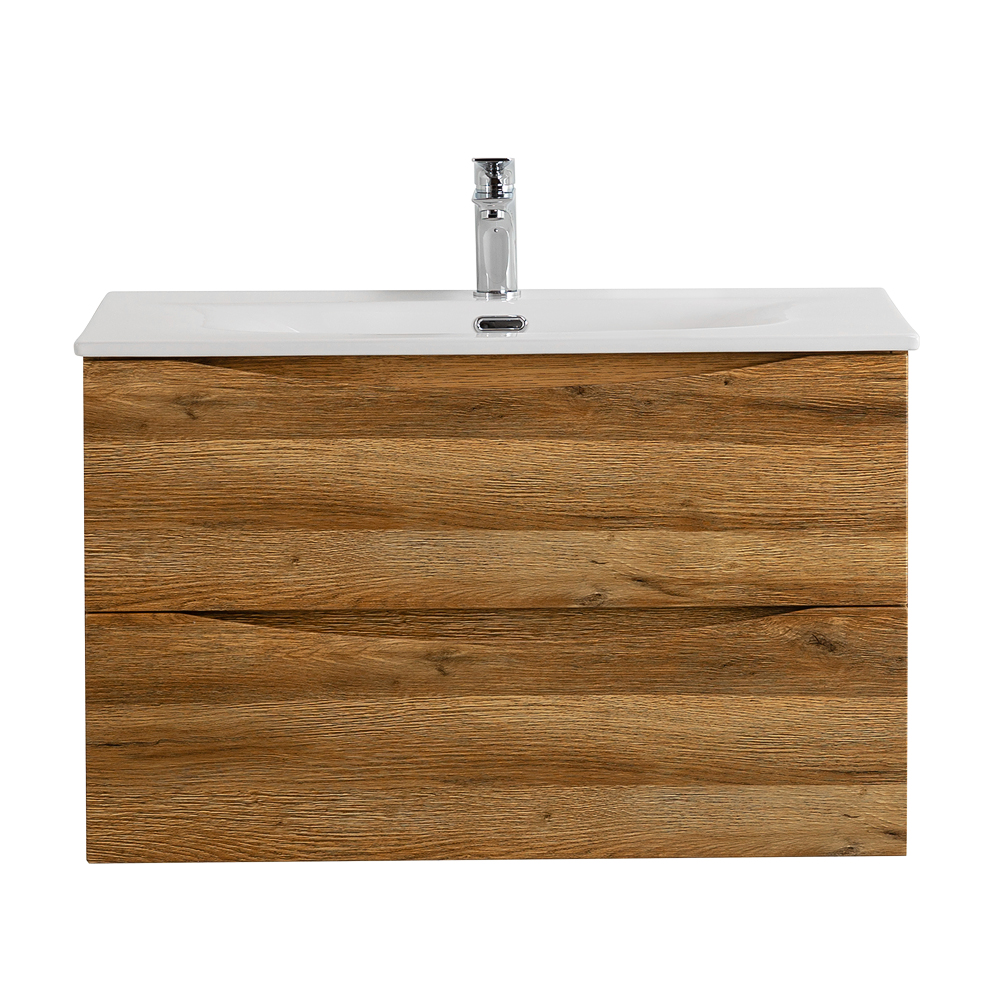 Тумба с раковиной подвесная BelBagno MARINO-CER-N-800-2C-SO-RR-P Rovere Rustico, раковина белая BB-8099-80