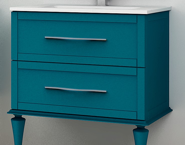 База подвесная с двумя выдвижными ящиками CEZARES TIFFANY 74 54950 Blu Petrolio