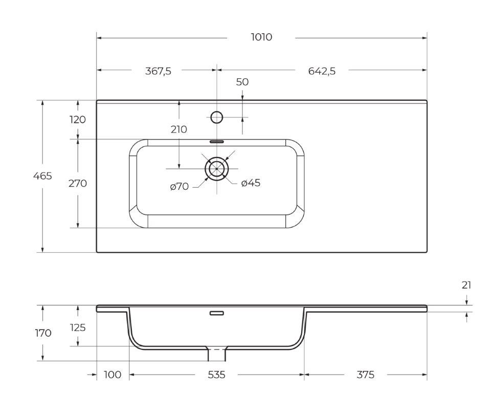 Раковина керамическая BelBagno BB1000ETL-L