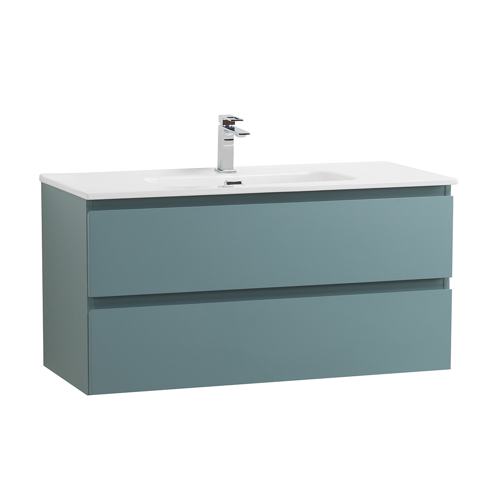 Тумба с раковиной подвесная BelBagno KRAFT-1000-2C-SO-AO Голубой матовый, раковина белая BB1000ETL