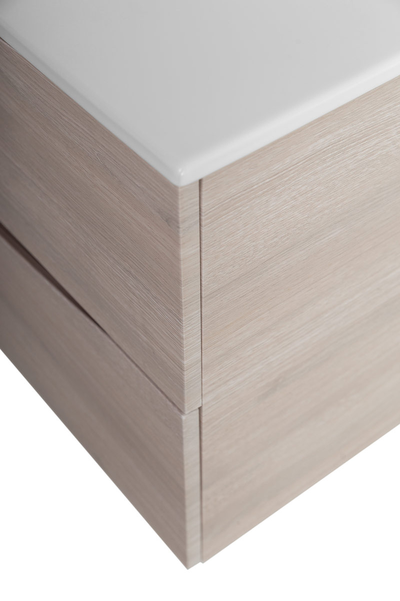 Тумба с раковиной подвесная BelBagno MARINO-CER-N-1000-2C-SO-RG-P Rovere Grigio, раковина белая BB-8099-100