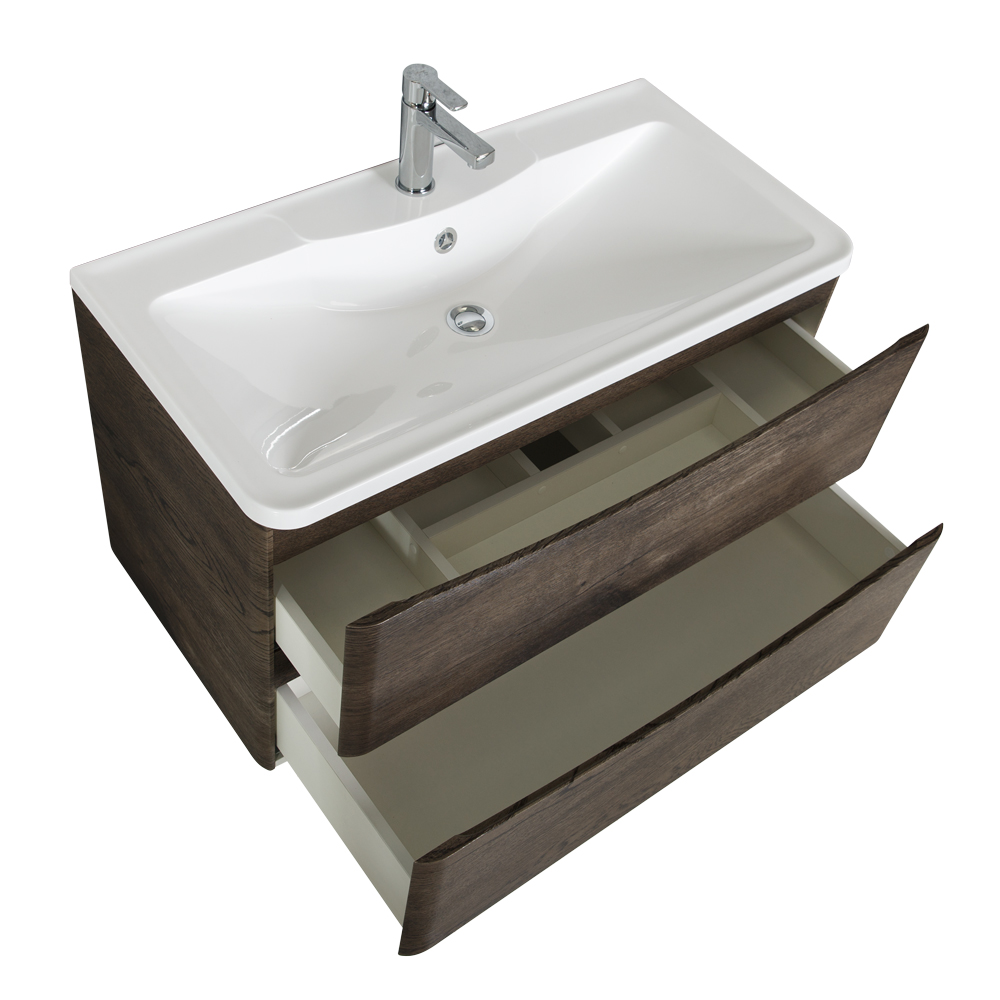 Мебель для ванной комнаты подвесная BelBagno ACQUA-1000-2C-SO-RNG 100 см Rovere Nature Grigio