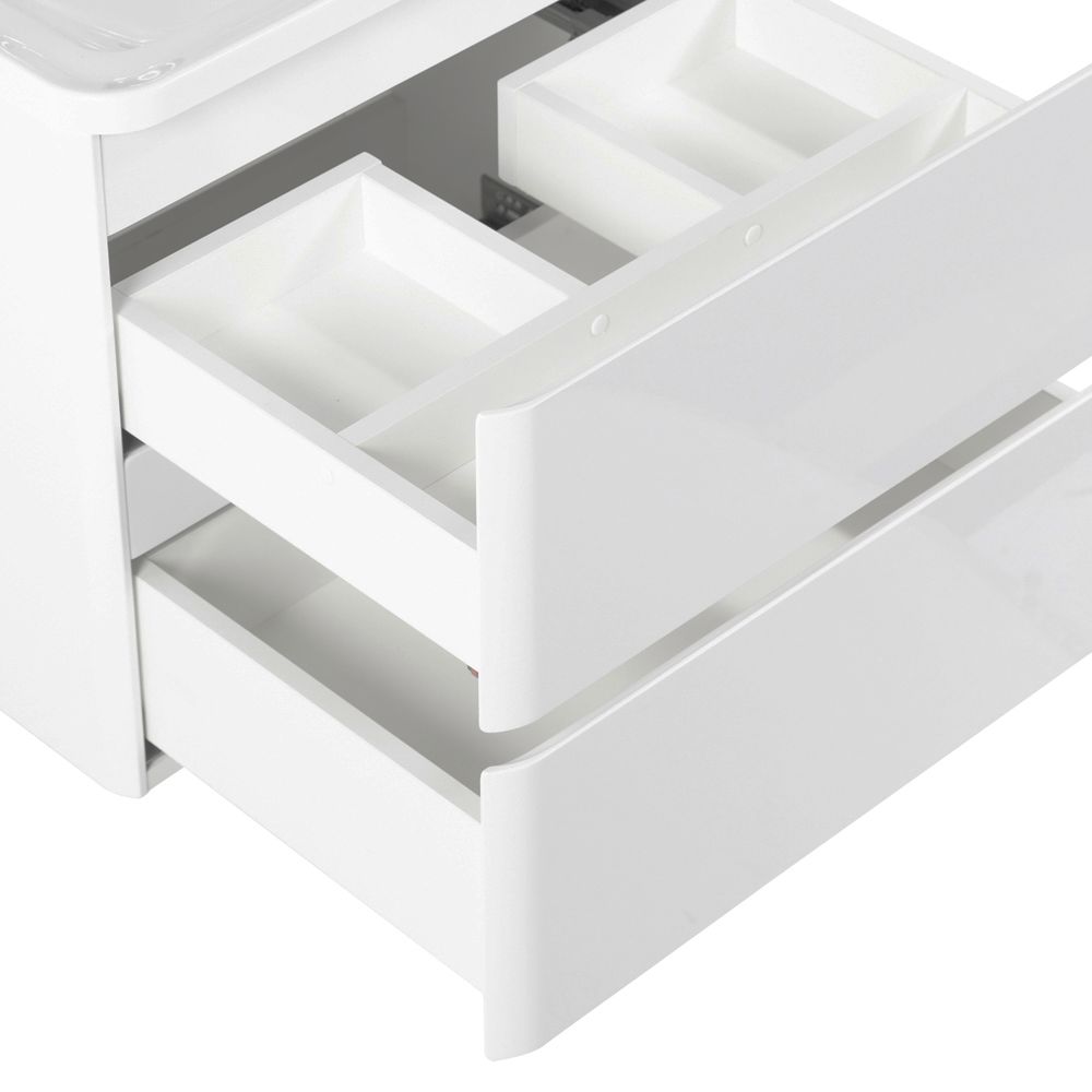 Тумба подвесная с раковиной BelBagno ALBANO-600-2C-SO-BL Bianco Lucido, раковина BB600/455-LV-MR-ALR