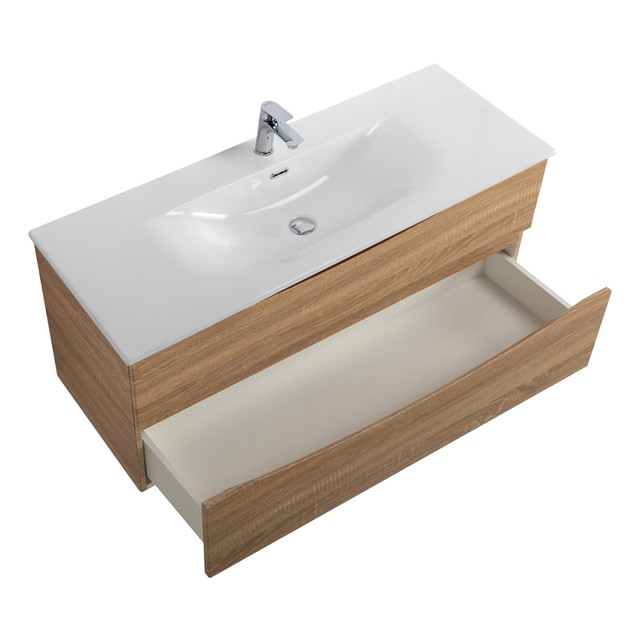 Тумба с раковиной подвесная BelBagno MARINO-CER-N-1200-2C-SO-WO-P Rovere Bianco, раковина белая BB-8099-120