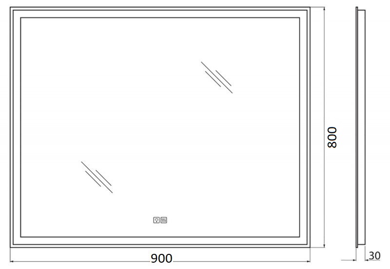 Зеркало BelBagno SPC-GRT-900-800-LED-TCH-WARM