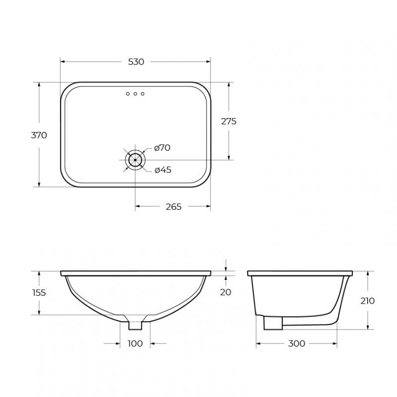 Раковина встраиваемая BelBagno BB1006