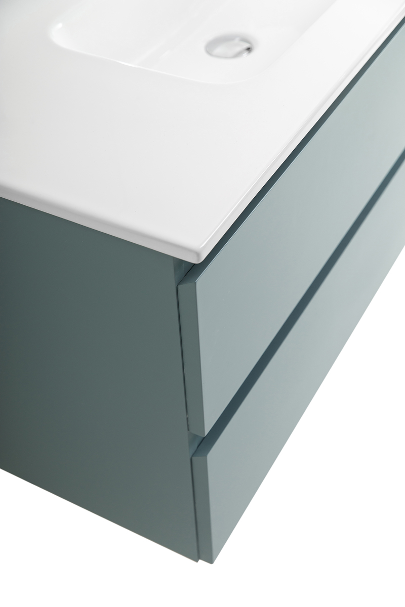 Тумба с раковиной подвесная BelBagno KRAFT-1000-2C-SO-AO Голубой матовый, раковина белая BB1000ETL
