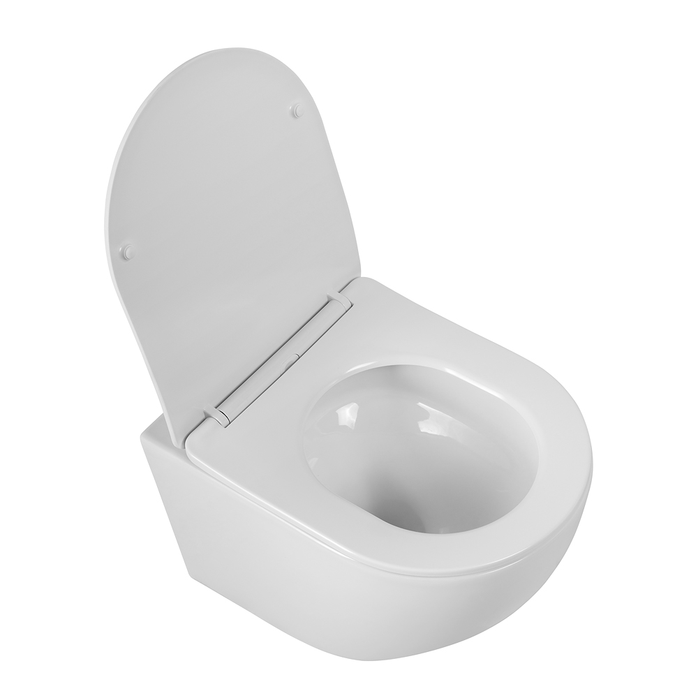Унитаз подвесной безободковый с сиденьем и смывом TORNADO BelBagno SFERA-TOR BB046CH-TOR/SC