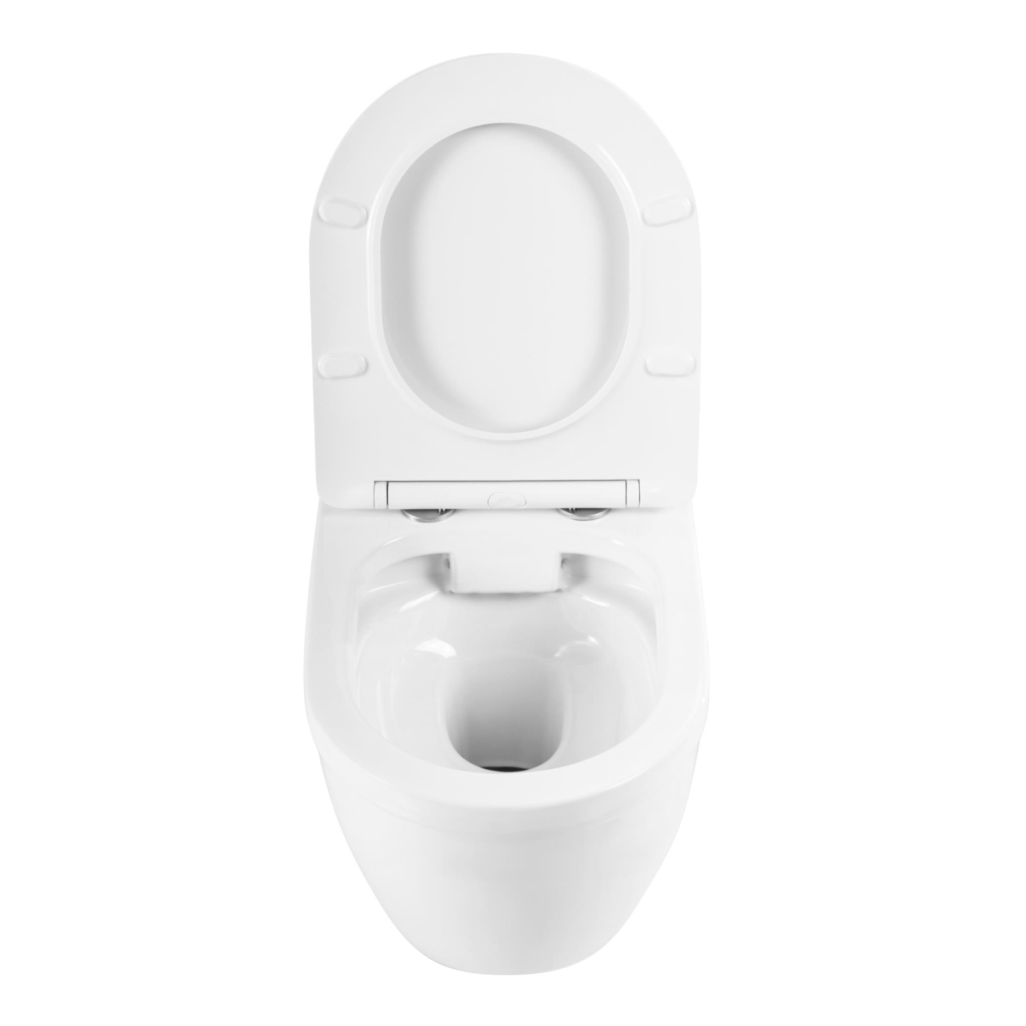 Унитаз подвесной безободковый c сиденьем BelBagno LOTO BB070CHR/SC