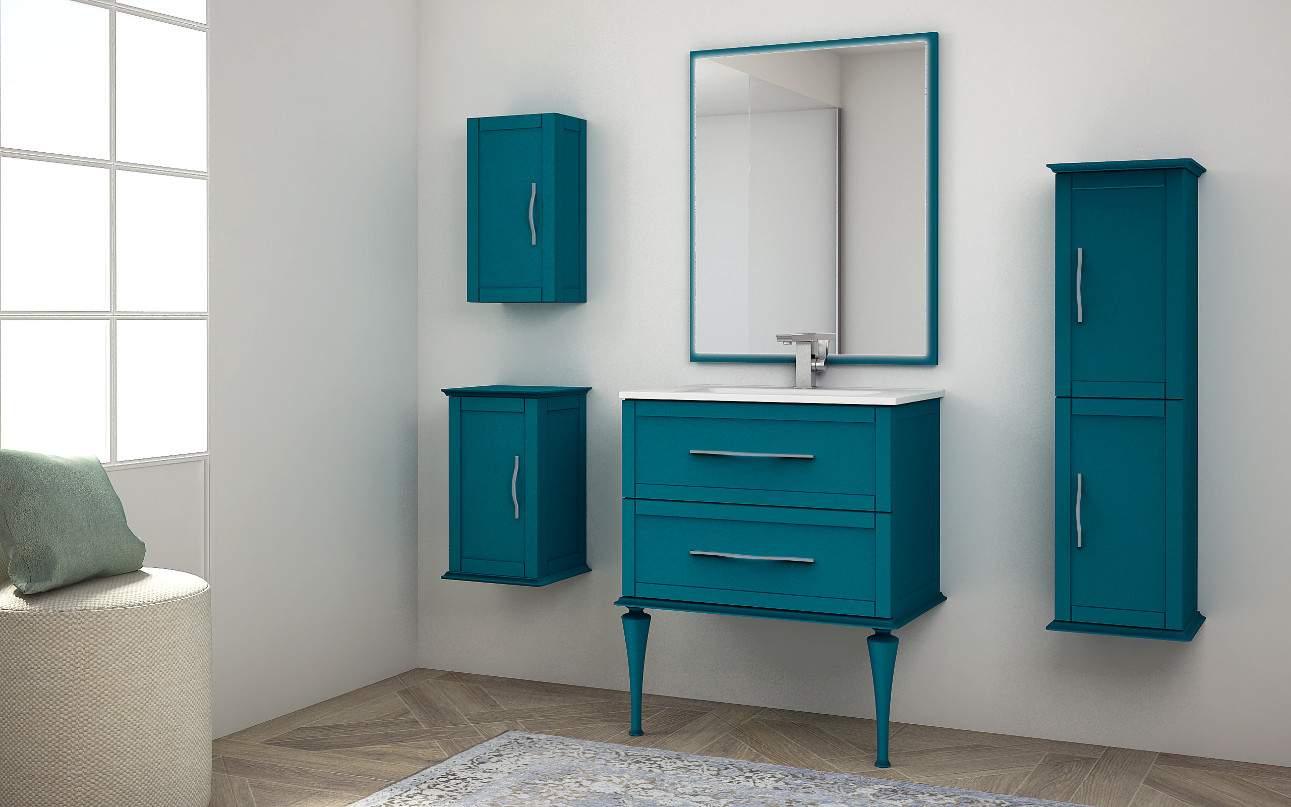 Мебель для ванной Cezares TIFFANY 75 Blu Petrolio
