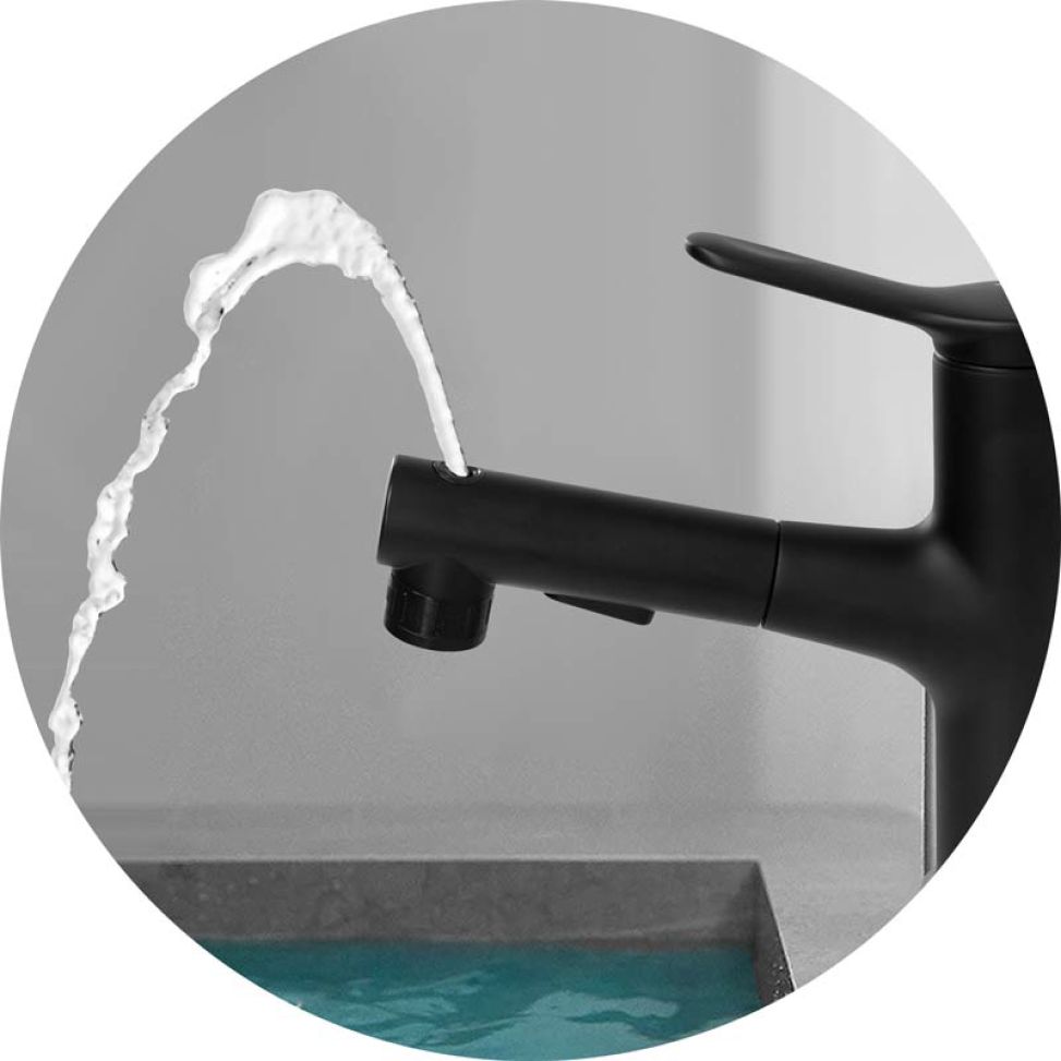 Cмеситель для раковины BelBagno BB-LVMD-NERO-W0 с вытяжным изливом