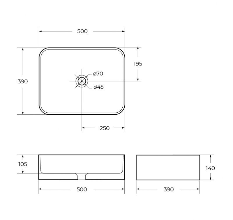 Раковина накладная BelBagno BB1304