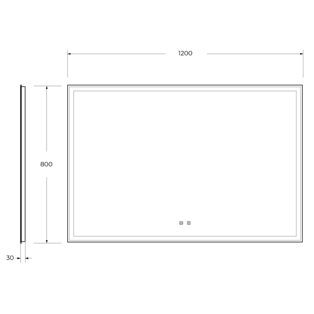 Зеркало BelBagno SPC-GRT-1200-800-LED-TCH-SND со встроенной подсветкой, голосовым управлением и подогревом