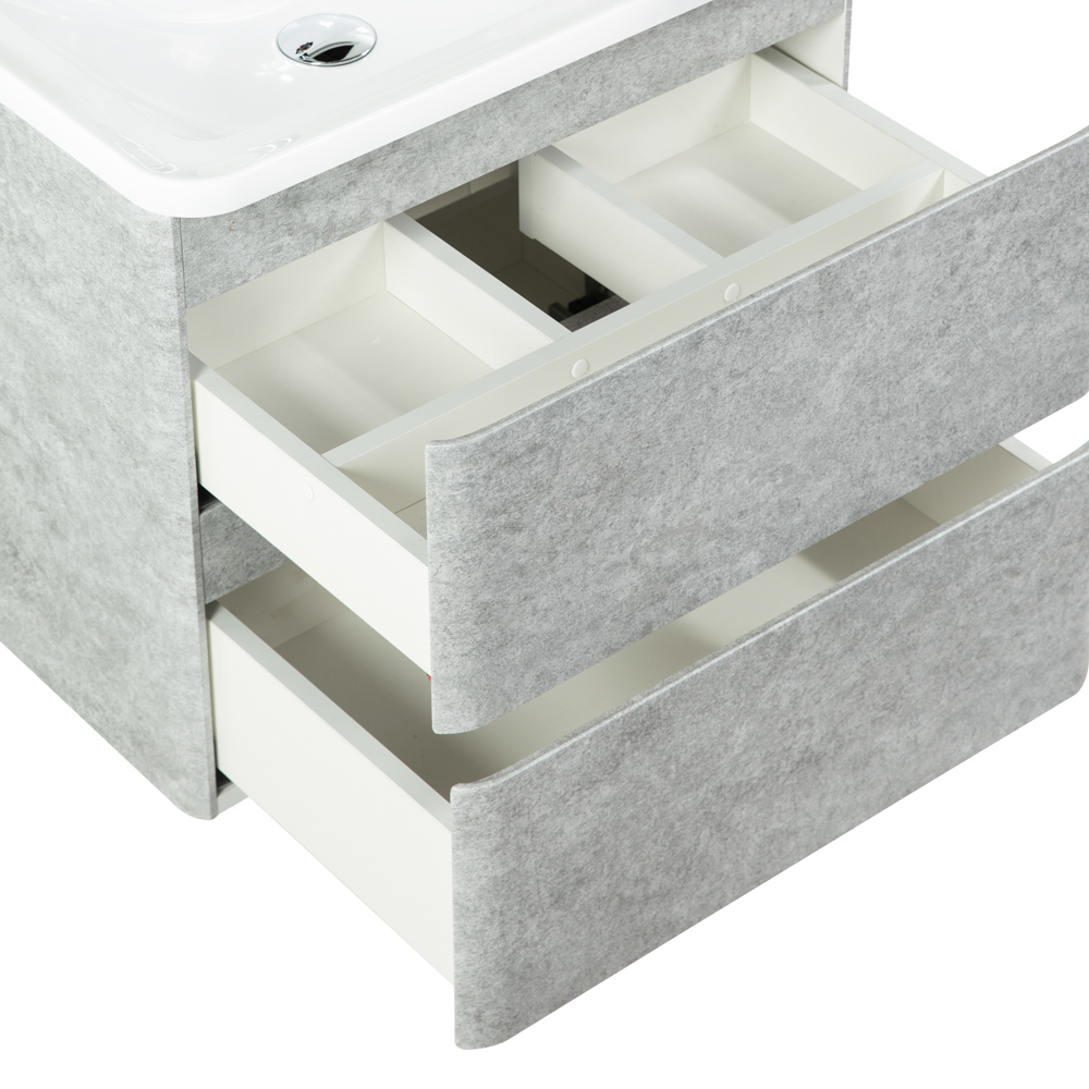 Тумба подвесная с раковиной BelBagno ALBANO-700-2C-SO-CVG Cemento Verona Grigio, раковина BB700/455-LV-MR-ALR