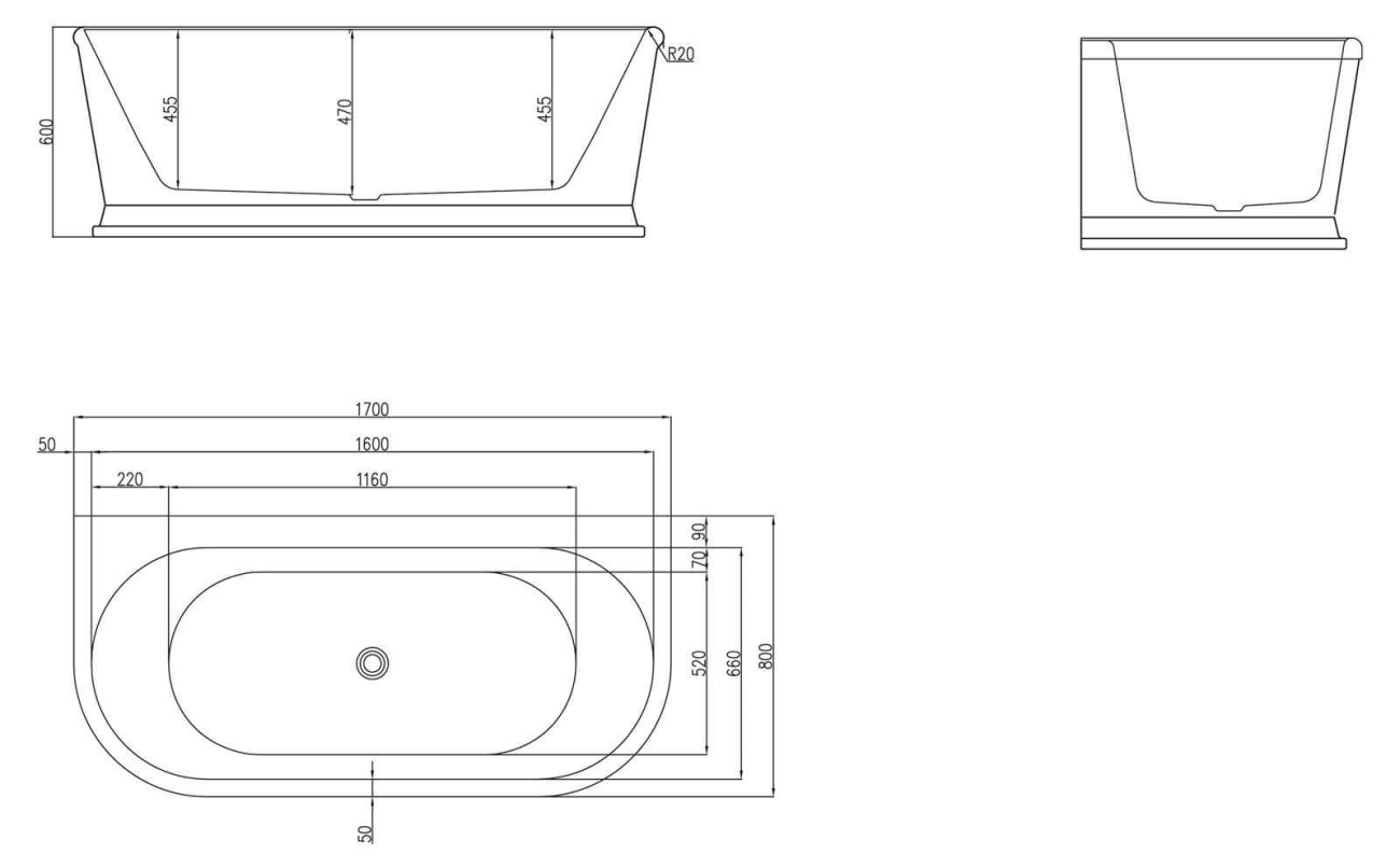 Ванна акриловая BelBagno BB408-1700-800