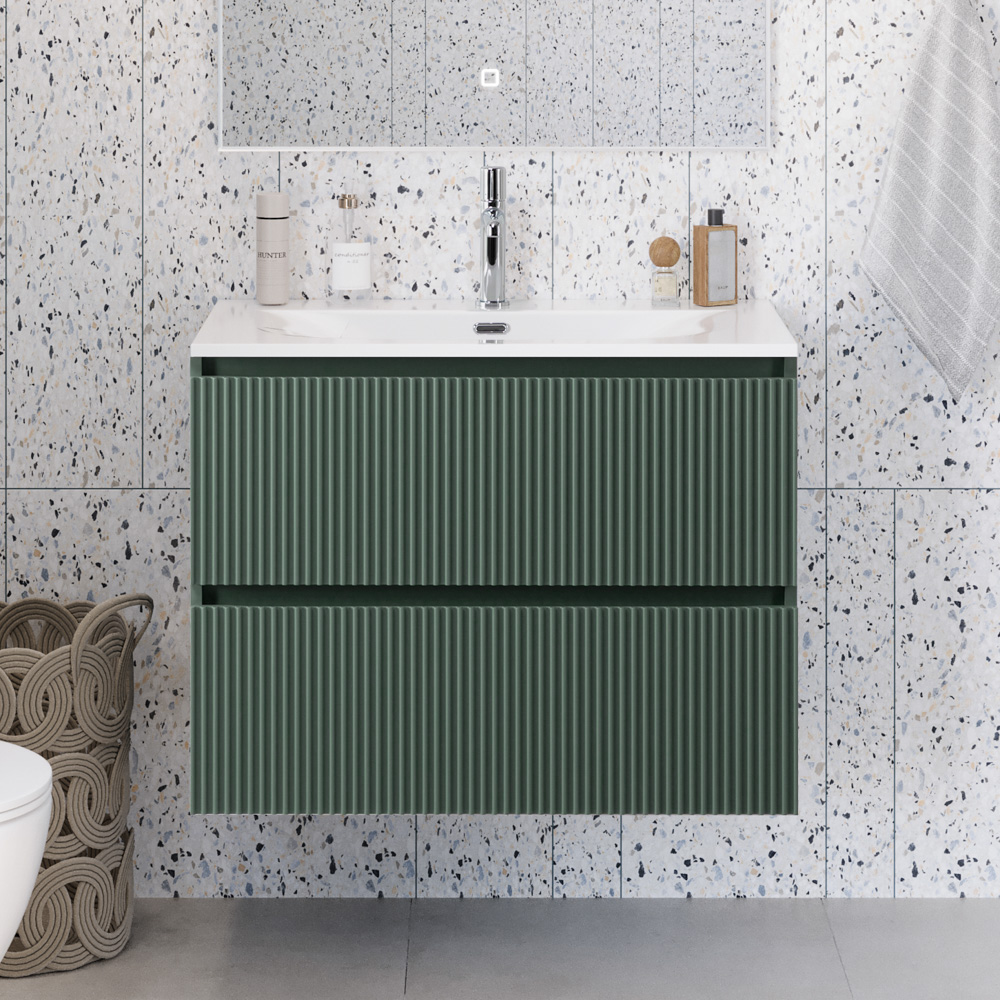 купить Тумба с раковиной подвесная BelBagno UNO-MINI-700-2C-SO-VO Еловый матовый, раковина белая BB-8099-3-70 