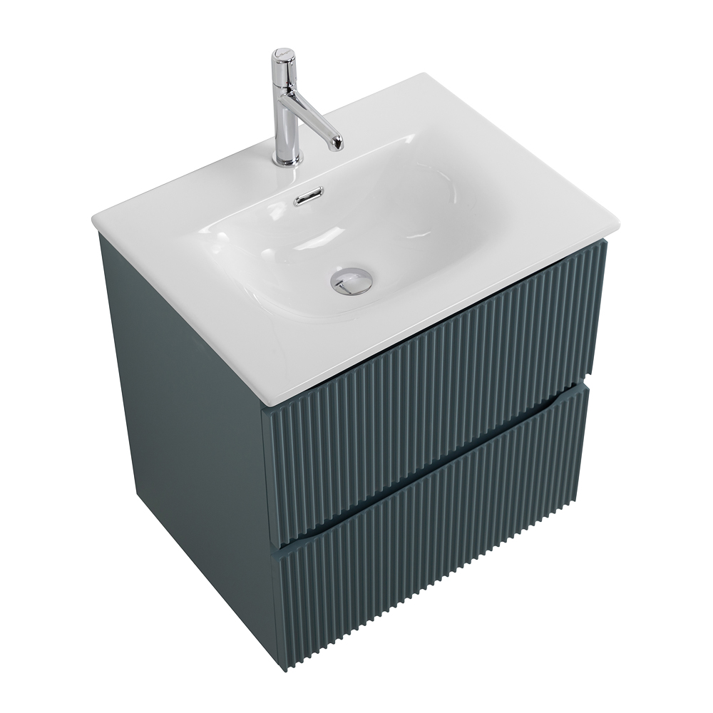 Тумба с раковиной подвесная BelBagno UNO-700-2C-SO-AO Голубой матовый, раковина белая BB-8099-70