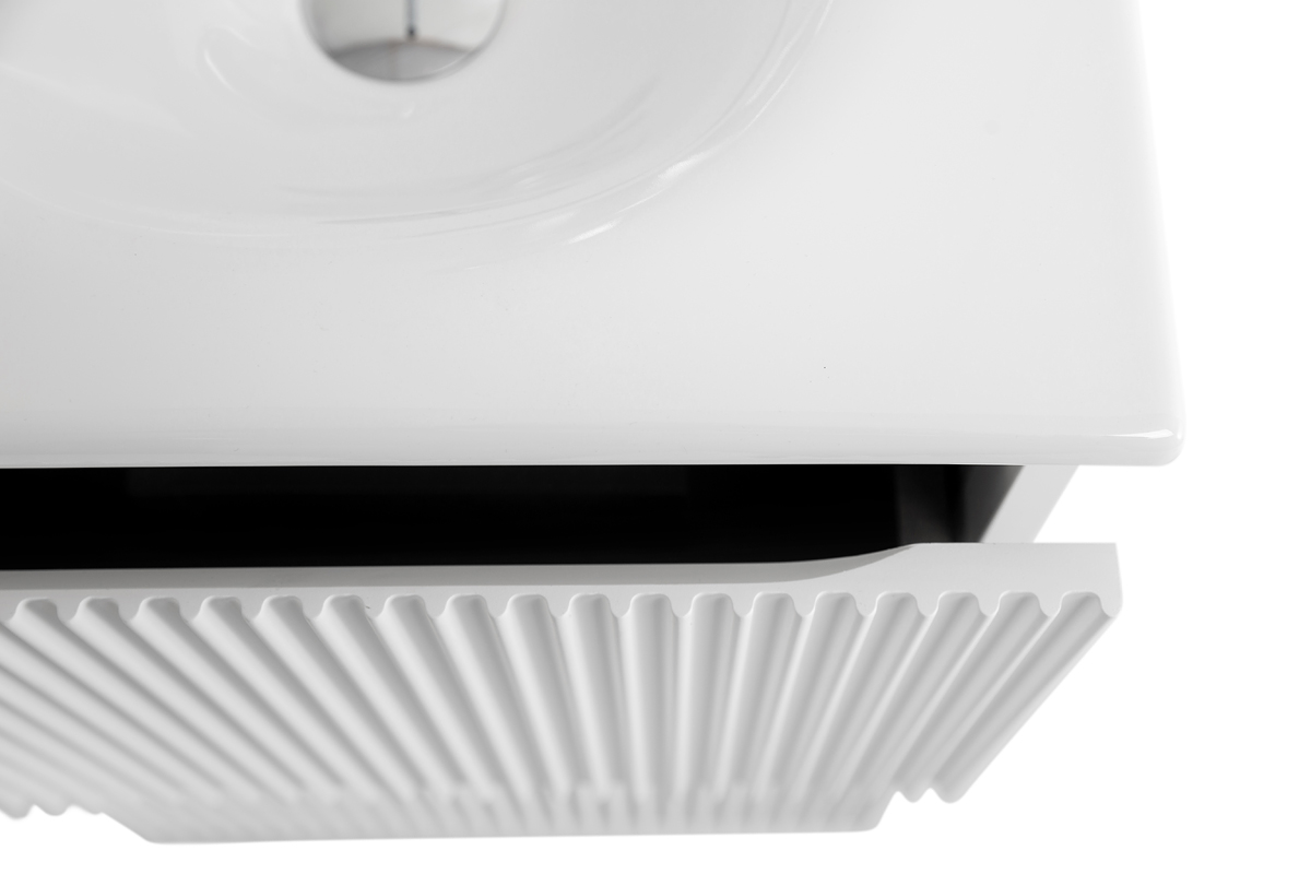 Тумба с раковиной подвесная BelBagno UNO-MINI-1000-2C-SO-BO Bianco Opaco, раковина белая BB-8099-3-100