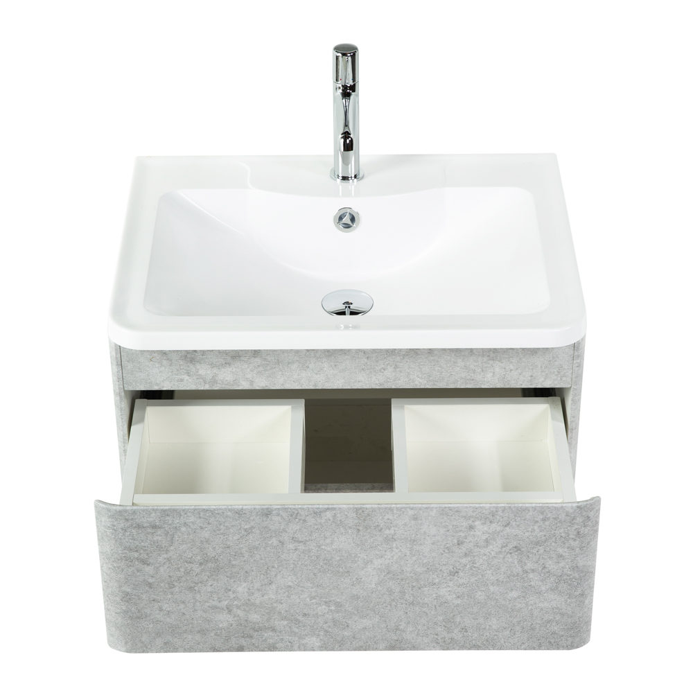 Тумба подвесная с раковиной BelBagno ALBANO-600-2C-SO-CVG Cemento Verona Grigio, раковина BB600/455-LV-MR-ALR