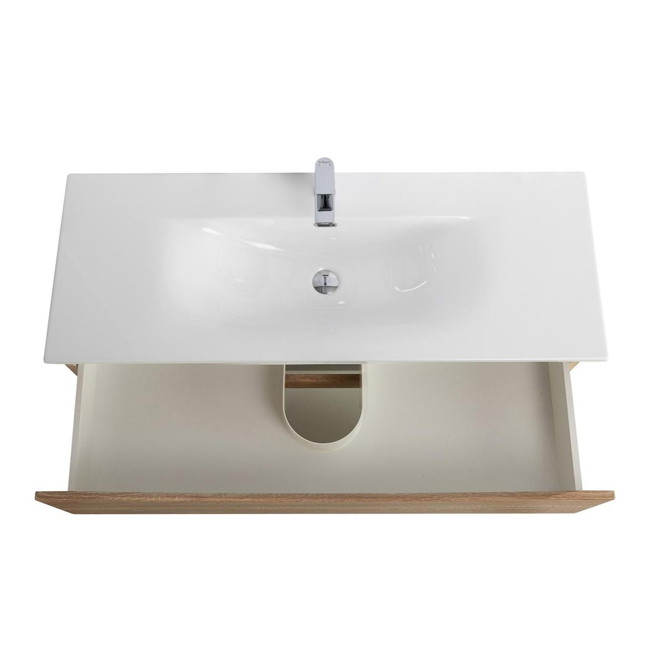 Тумба с раковиной подвесная BelBagno MARINO-CER-N-1200-2C-SO-WO-P Rovere Bianco, раковина белая BB-8099-120