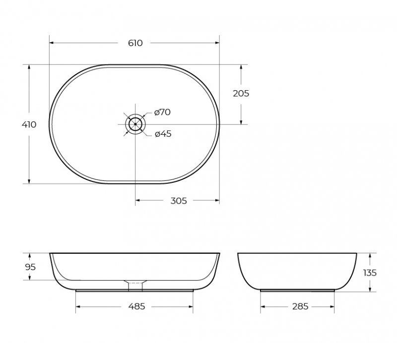Раковина накладная BelBagno BB1348