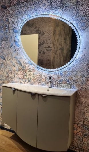 купить Мебель для ванной комнаты CEZARES RIALTO 104 см правосторонняя Grigio nuvola 55219 + 55221 