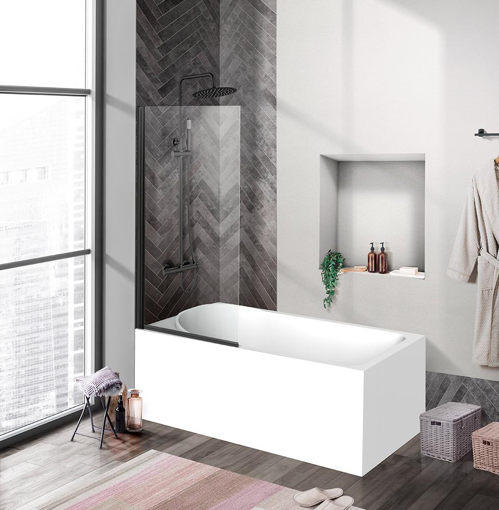 купить Шторка на ванну BelBagno UNO-V-1-90/150-C-NERO 