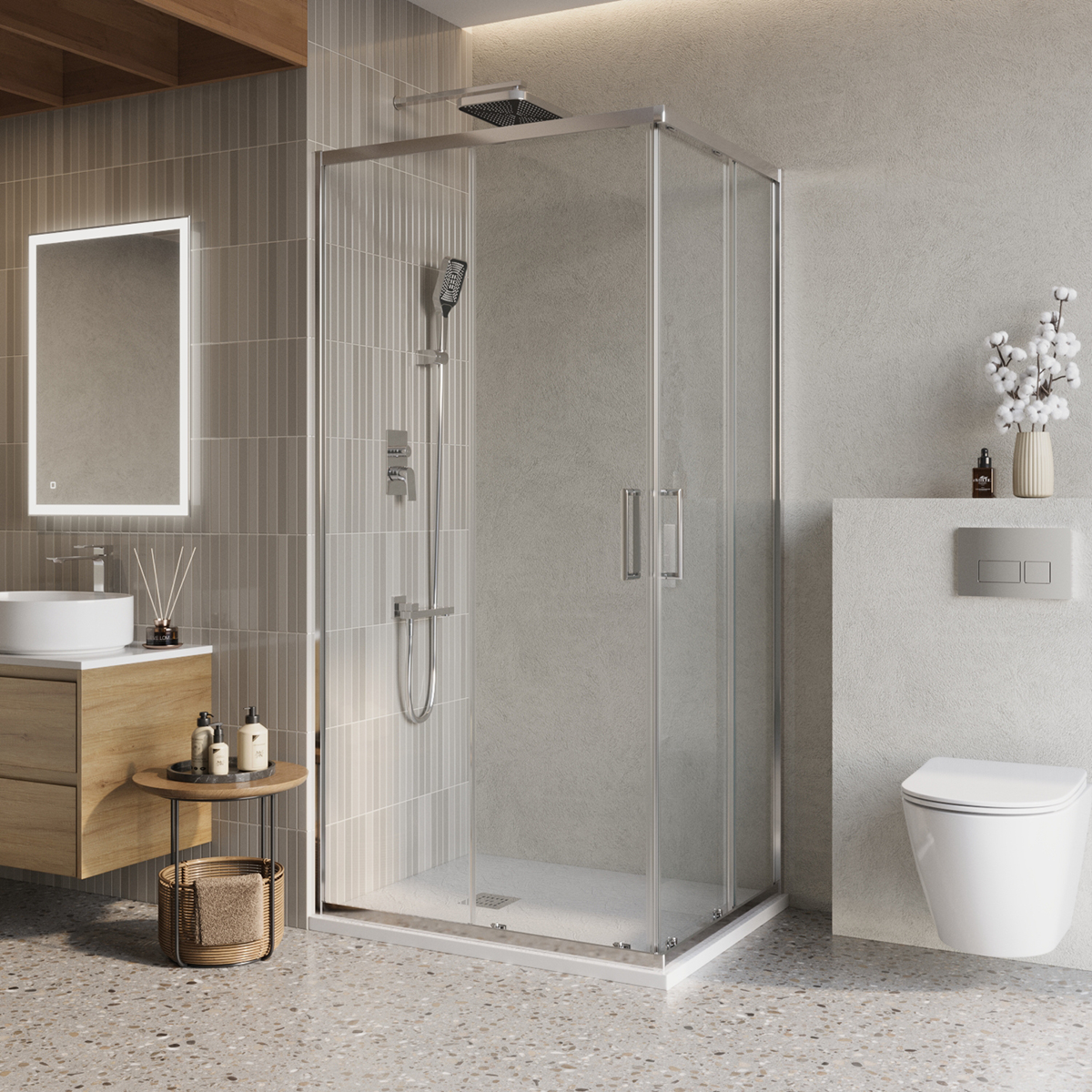 купить Душевой уголок BelBagno LUCE-AH-2-120/90-C-Cr 