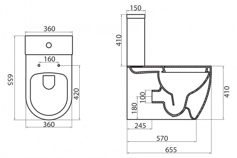 Унитаз-компакт безободковый BelBagno MARINO BB105CPR + BB105T