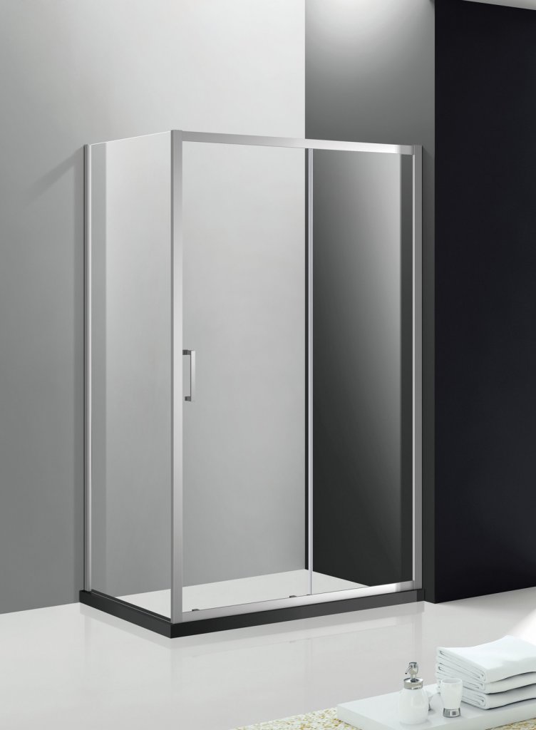 Душевой уголок Cezares MOLVENO-AH-11-150/80-C-Cr-IV, 150х80х195, профиль хром, стекло прозрачное