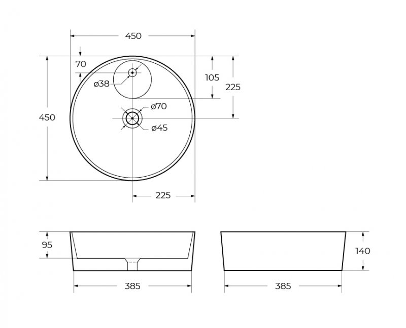 Раковина накладная BelBagno BB1306