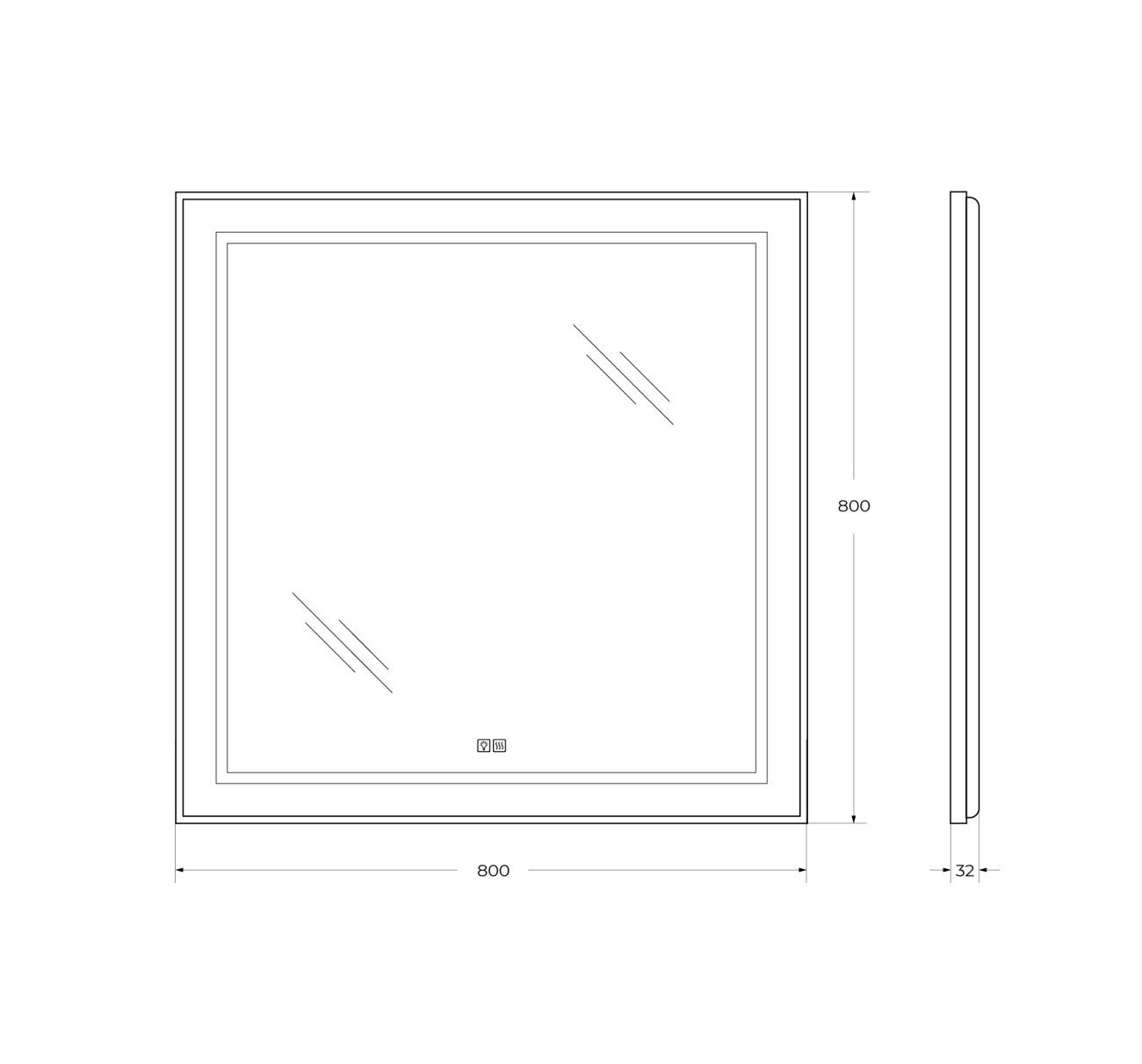 Зеркало BelBagno SPC-KRAFT-800-800-TCH-WARM