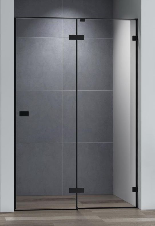 купить Душевая дверь Cezares BELLAGIO-B-12-100-C-NERO, 100х197, профиль черный, прозрачное стекло 