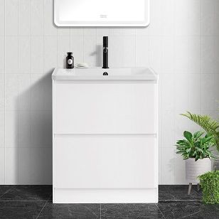 купить Тумба напольная с раковиной BelBagno ALBANO-700-2C-PIA-BL Bianco Lucido, раковина BB700/455-LV-MR-ALR 