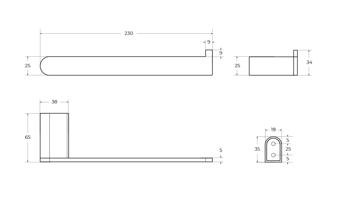 Полотенцедержатель Cezares STYLUS-TH02-01