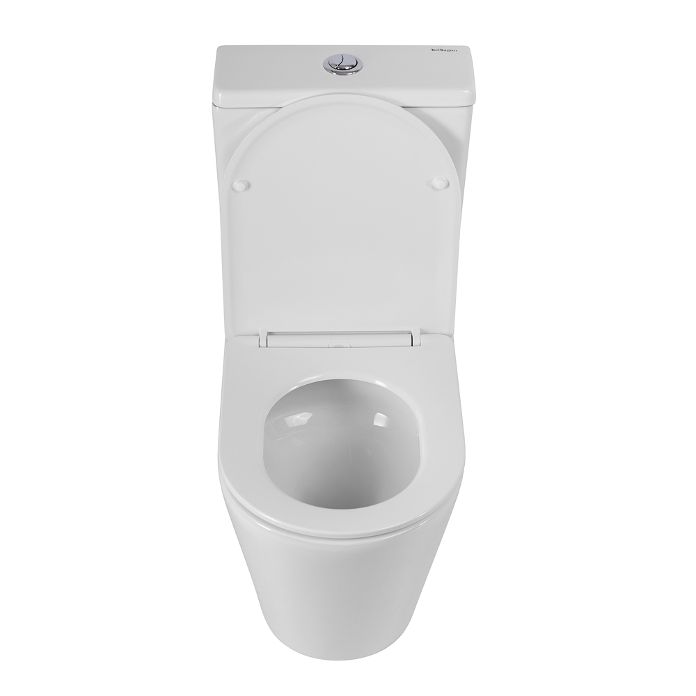 Унитаз-компакт безободковый с сиденьем и смывом TORNADO BelBagno FLAY-R BB2149CP-TOR/SC + BB2149T
