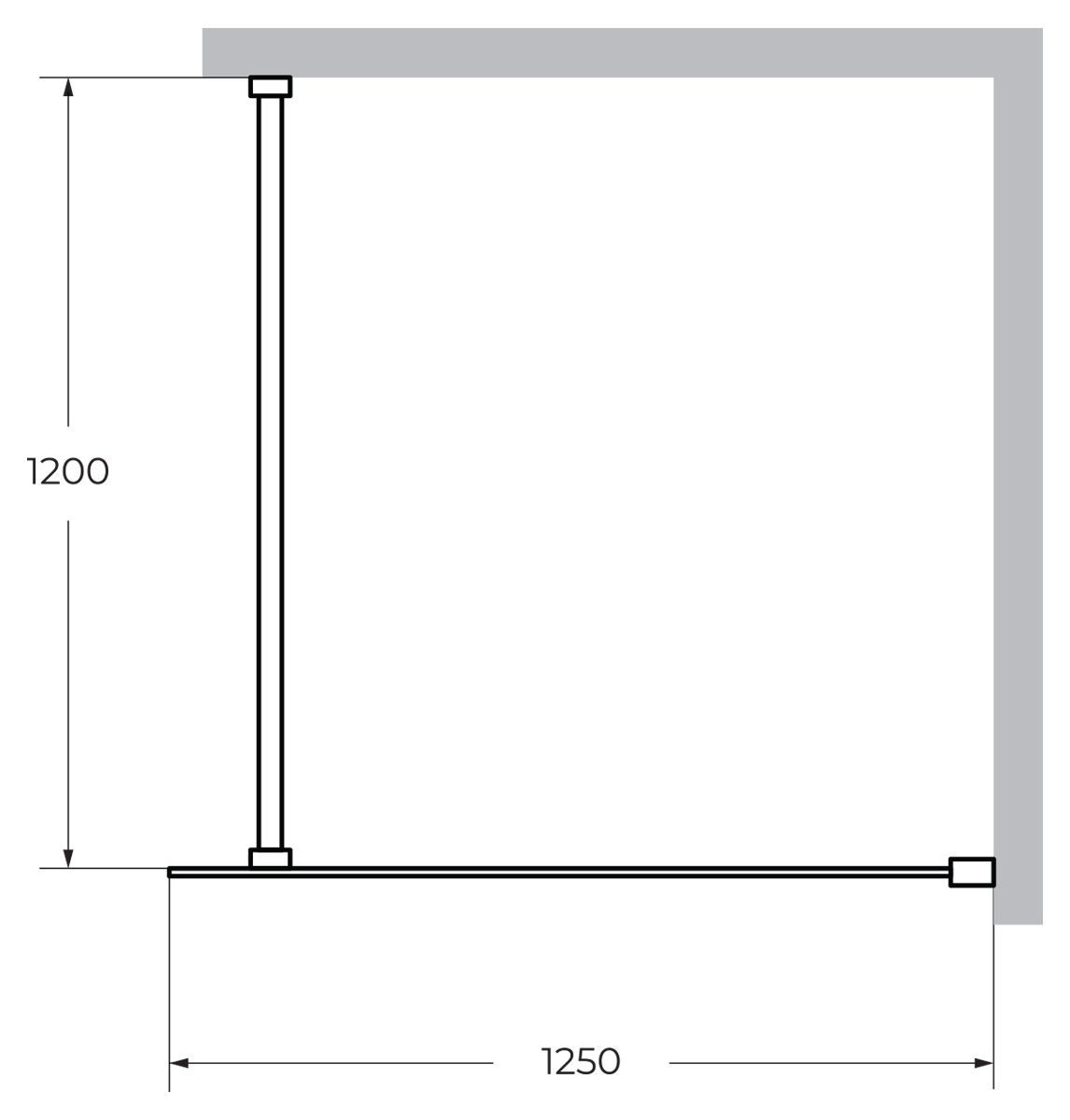 Душевая перегородка Cezares LIBERTA-L-1-125-120-C-NERO
