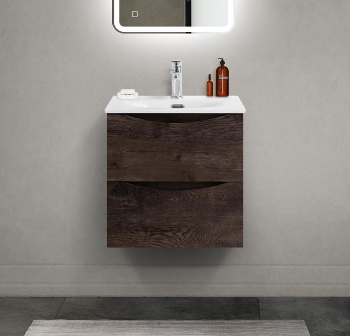 купить Тумба с раковиной подвесная BelBagno MARINO-CER-MINI-500-2C-SO-RNG-P Rovere Nature Grigio, раковина белая BB-8099-3-50 